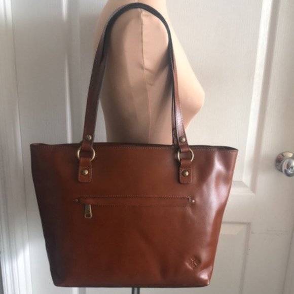 Patricia Nash Alessano Leather Handbag Tote Tan Brown Handbag Purse - Picture 5 of 14